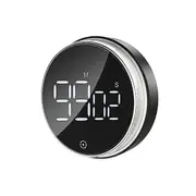 Digital Timer, Magnetic Timer for Cooking, Visual Timer with LED Display, Adjustable Volume(Battery Silver Black