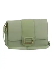 [PIERRE CARDIN] Leather Flapover Cross Body/Clutch Bag in Jade