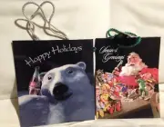 VTG Coca Cola Christmas Gift Bags Santa Polar Bear