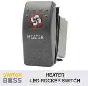 Rocker Switch HEATER - Red - LED On Off Toggle 4x4 Boat Caravan Marine 12v