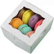 4X4X2.5” White Bakery Boxes with Window | 50 Pack