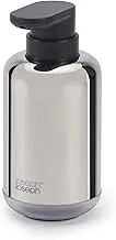 Joseph Joseph EasyStore - Luxe Stainless-steel Soap Pump with fill-level window, easy-push pump head, non-slip base, refillable