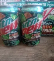Limited Edition Mountain Dew Baja Cabo Citrus Tropical Lime Soda 2 Cans Full