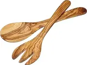 [KitchenCraft] World of Flavours Wooden Salad Servers, Handmade, Olive Wood, 29 cm, Set of 2
