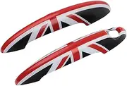 Union Jack Door Handle Covers Exterior Decoration Compatible for Mini Cooper S R50 R52 R53 R55 R56 R57 R58 R59 R61 Car Styling Accessories(Black Jack)