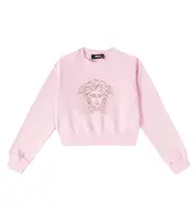 [Versace Kids] Versace Kids Medusa embellished cotton jersey sweatshirt Y 14 pink