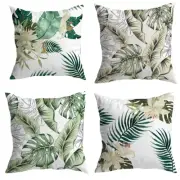 4 Pack Throw Pillow Covers Decorative Tropical Leaves Cushion Covers Sofa Couch