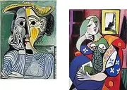 Decoratus� *Woman with Yellow Hat* & *woman with a book* - 2 Paintings by Pablo Picasso, Set of 2 Wall D�cor. Museum Grade Canvas, Art Print (Unframed). Size 14"x18" each.