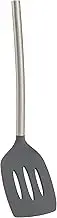 Tovolo Silicone Slotted Turner with Stainless Steel Handle (Charcoal) - Kitchen Utensil & Gadget Essential for Non-Stick Cookware, Apartment, & New Home/Scratch-Resistant, BPA-Free, Dishwasher-Safe