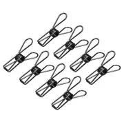 Tablecloth Clips, 70mm Carbon Steel Clamps for Fix Table Cloth, Black 8 Pcs