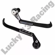 Front brake and clutch lever control guards pair BikeTek CNC Titanium ABS tip