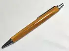 Single tube click pen, Osage Orange wood, satin chrome hardware, Parker refill