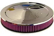 K&N Chrome Custom Air Cleaner Filter 14 x 2-1/4" Neck Size 5-1/8" 130mm