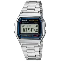 在飛比找Yahoo奇摩購物中心優惠-CASIO 復古經典城市數位休閒腕錶-銀(A-158WA-1