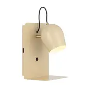Sheena Beige Bedside Wall Light with Switch and USB Port