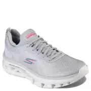 Skechers Glide Step Shoes Women Gray Go Run Air Cool Sport Casual Lace up 128892