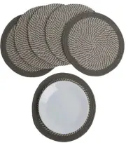 Braided Cotton Placemats (Set of 6, 13.5 Inches), Washable Anti-Slip NEW