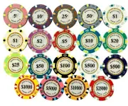 NEW 600 Monte Carlo Smooth 14 Gram Clay Poker Chips Bulk - Pick Your Chips
