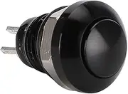1A 24V 8mm Mini Sealed Momentary Push Button Switch Zinc Alloy for Car Boat Power Horn Start (Black)