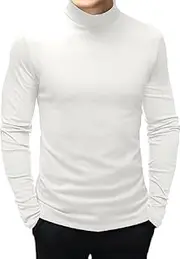 [Generic] Mens T-Shirts Mock Turtleneck Undershirts Thermal Underwear Long Sleeve Slim Fit Stretch Basic Pullover