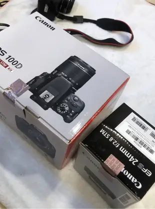 Canon佳能 EOS100D 單眼相機完整大全配 ㄧ機兩鏡 三個電池 全新清潔保養組 餅乾鏡頭