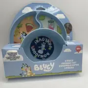 Bluey 3-Piece Mealtime Set 9M+ The First Years Plastic Suction Feeding Set New