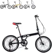 Portable Outroad Folding Bicycle Bike, 18 Inch Shockabsorption City Bicycle, Lightweight Foldable Speed Bicycle Damping Bicycle for Students, Office Workers, Urban Environment and Commuting