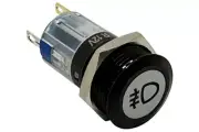 3/4" Fog Light Stainless Steel Push Button Switch w/ Red LED Light 19mm 12V