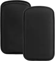 2 Pieces Universal Cell Phone Sleeve Slim Neoprene Shock Proof Case Pouch for iPhone 16 Plus 16 Pro Max 15 14 Pro Max Samsung Galaxy S25 Ultra S24 Ultra S4 FE A15 A16 A36 A35 A25 A26 Black