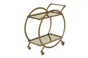 Amalfi Walter Bar Drink Trolley Gold 72 x 80cm