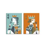 Hand Painted Combination Decorative Paintings King And Queen Painting Wall Art For Home Decoration