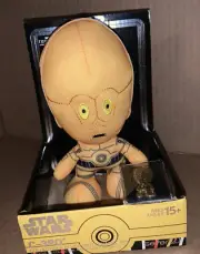 Star Wars C-3PO Gold Stylized 7" Collectible Plush with Enamel Pin NEW #