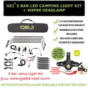 OEJ 5 Bar LED Camp Light Kit | LED Camping Lights + XHP99 Headtorch Headlamp
