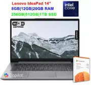 2025 Lenovo IdeaPad Laptop Notebook 14" Intel Processor Up to 20GB RAM & 1TB SSD