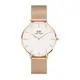 【Daniel Wellington】Classic 瑞典極簡風 DW00100305 米蘭錶帶女錶 36mm 白/玫瑰金 DW女錶