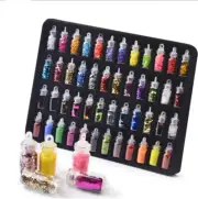 48 Bottles Mini Nail Art Charms Sequin Glitter Powder Caviar Beads Set Crafts