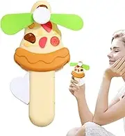 Hand Press Cooling Fan for Kids | Handheld Pizza Cartoon Fan Toy for Outdoor Workplace Room