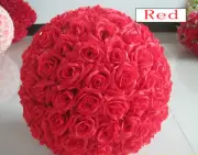 Red Rose Flower Ball Pomander Wedding decoratin Ball Kissing Ball 11-12 inches