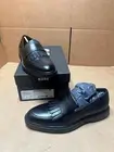 Hugo Boss Larry Loaf Pelt US Size 9 Black Tassel Leather Loafer Dress Shoes Mens
