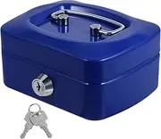 KAILIKETIY Box Lockable Box with Key Secure Cash Storage Safe for Coins and Portable Locker for Home Office Travel and Small Business Use