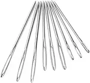 HOODANCOS 9pc Set Big Hole Knitting Hat Needles Steel Large Eye Sewing Needles for Clothing Quilts Sewing Projects