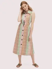 rainbow plaid shirtdress
