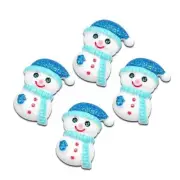 Resin Christmas Snowman Decoration Crafts Flatback Cabochon Embellishment 10Pcs