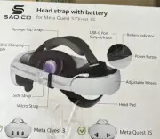 Sacco Head Strap Battery Compatible with Meta Quest 3-10000Mah Elite Strap 3/S