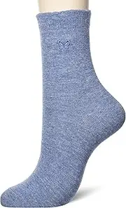 fukuske(福助) Fukusuke Hanae Mori Women's Angora Blend Crew Length Socks, Set of 2, Red, red