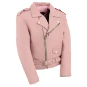 Milwaukee Leather SH2010 Girls Toddler Classic Style Pink Leather Motorcycle