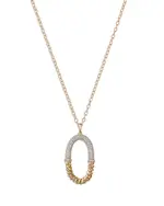 Bloomingdale's Fine Collection Diamond Pave Oval Chain Pendant Necklace in 14K Yellow Gold, 0.87 tcw