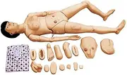 Life Size Mannequin Simulation Patient Care Manikin, Multi-Functional Demonstration Men and Women Interchangeable Medical Nursing Training Manikin, 24 Item Basic Nursing Training