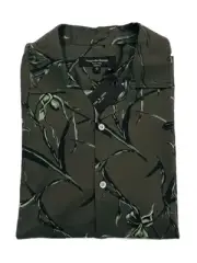 RAG & BONE $225 Men's Avery Floral Army Green Button Down Shirt Size Small