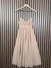 New Reformation Dress 0 / XS Women Pink Pique A Line Chiffon Ruched Shoulder Tie